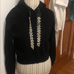 Black Knitted Zara Hoodie with Pear details!